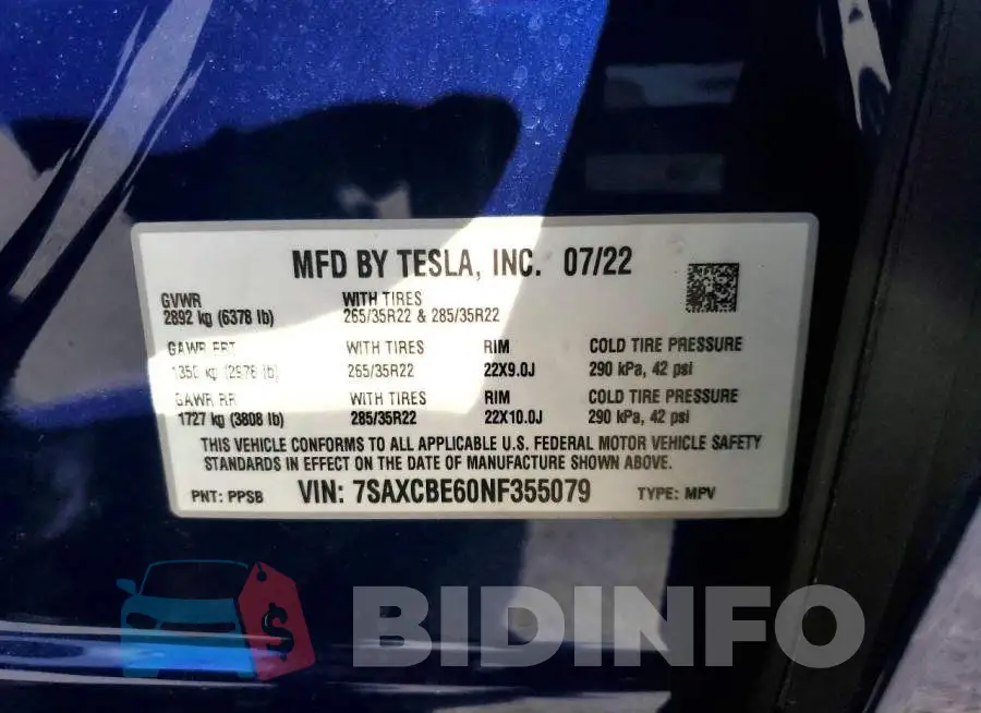 7SAXCBE60NF355079 Photo# 13