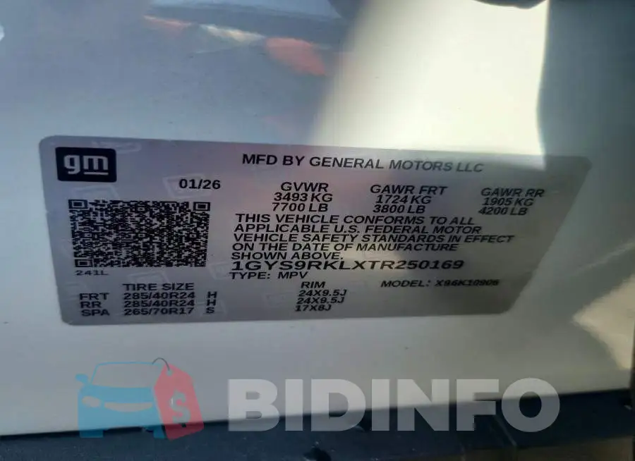 1GYS9RKLXTR250169 Photo# 13
