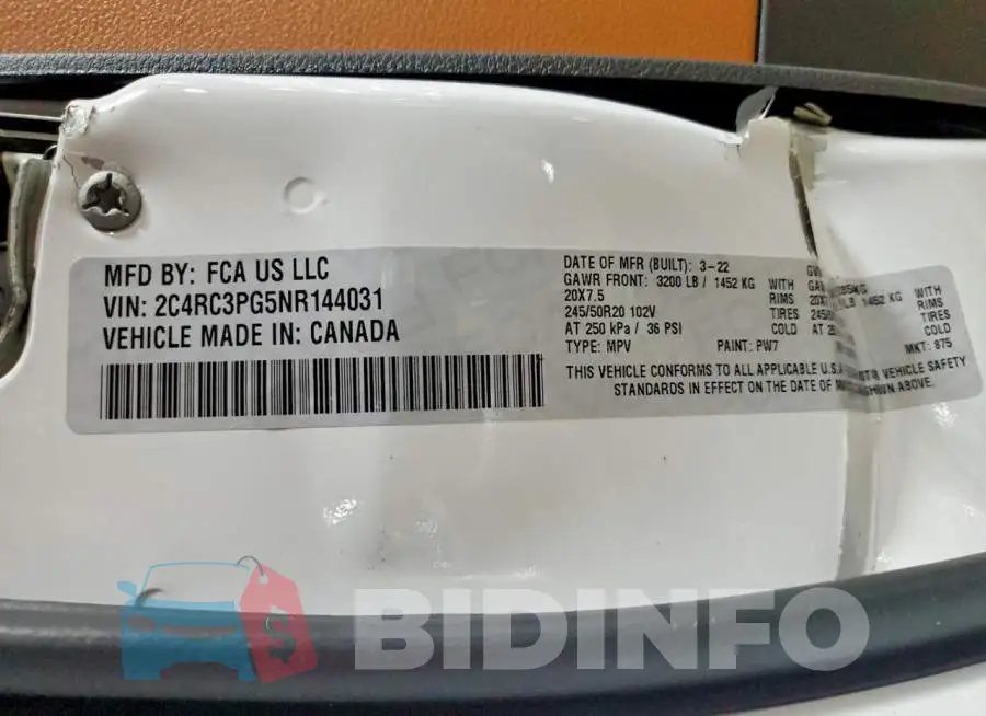 2C4RC3PG5NR144031 Photo# 14