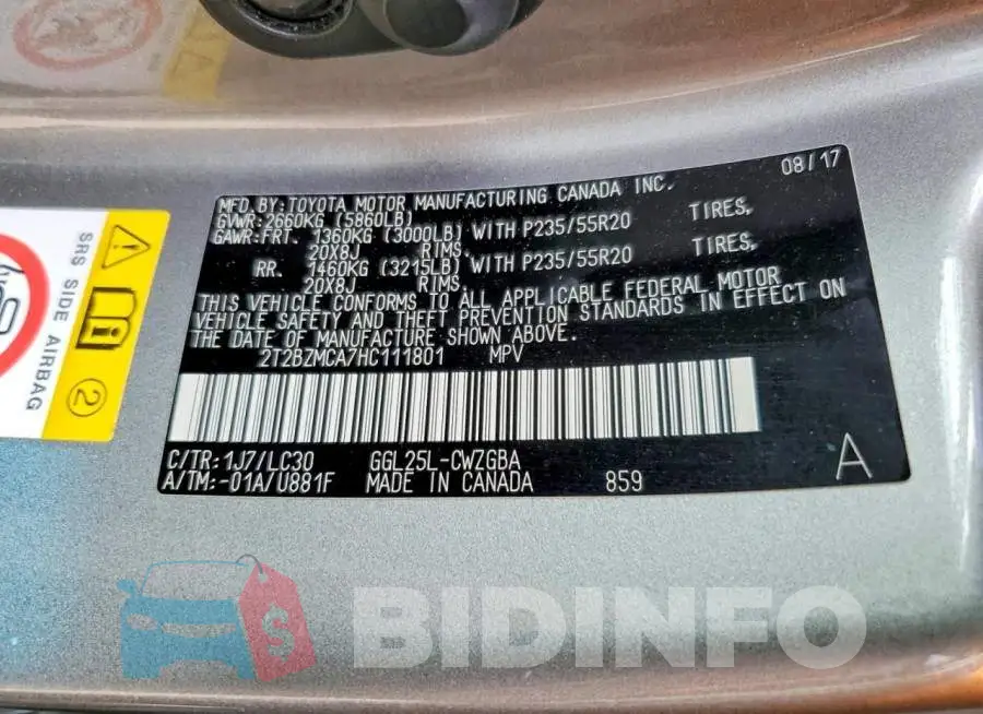 2T2BZMCA7HC111801 Photo# 13