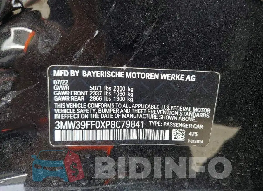 3MW39FF0XP8C79841 Photo# 12