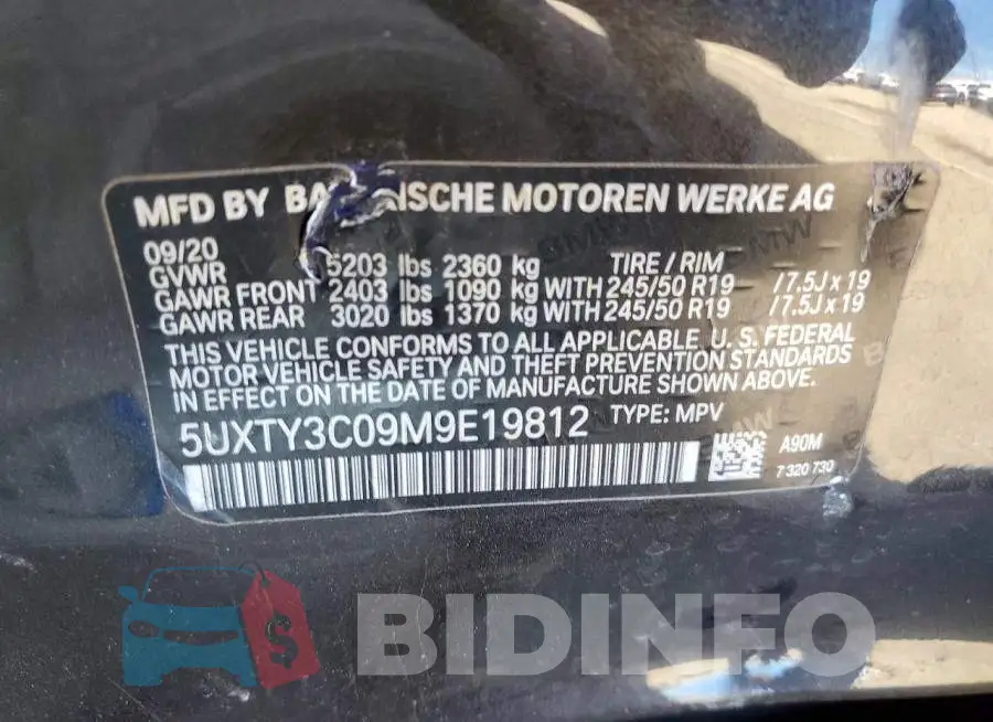 5UXTY3C09M9E19812 Photo# 12