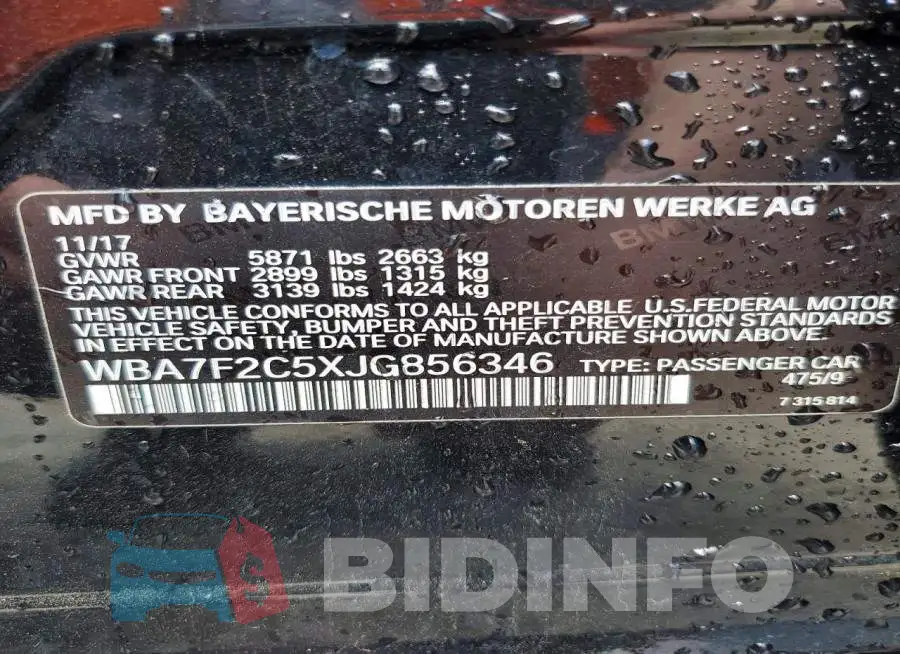 WBA7F2C5XJG856346 Photo# 13
