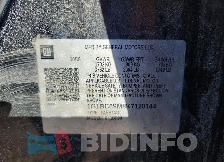 1G1BC5SM8K7120144 Photo# 12