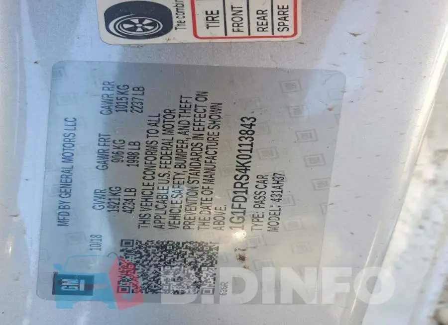 1G1FD1RS4K0113843 Photo# 13
