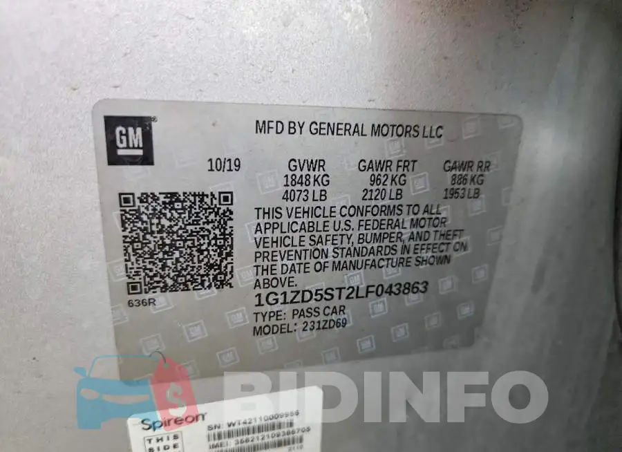 1G1ZD5ST2LF043863 Photo# 13
