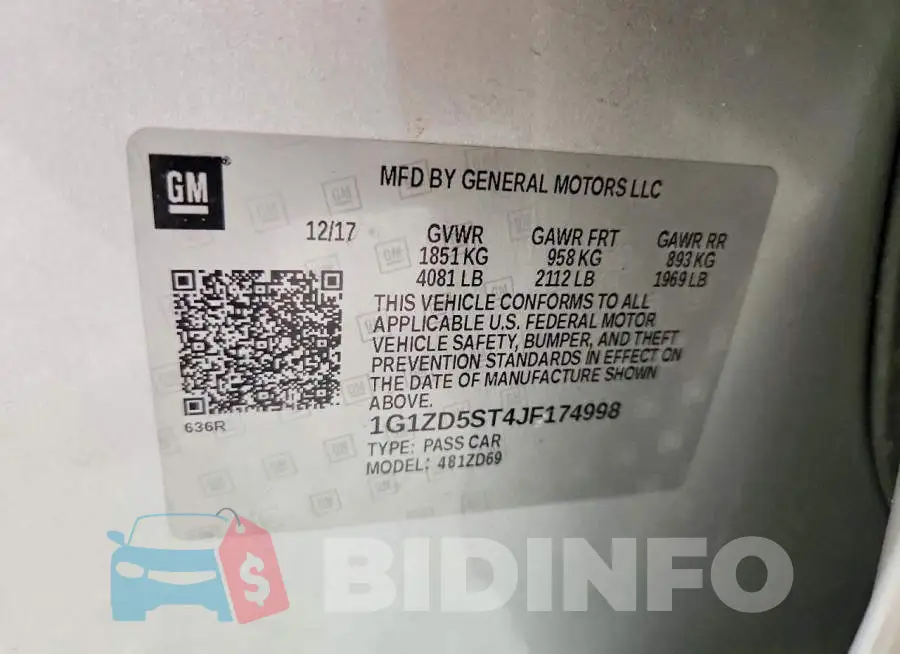 1G1ZD5ST4JF174998 Photo# 12