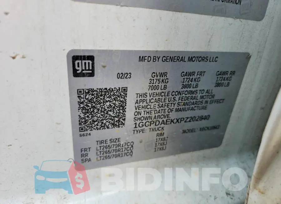1GCPDAEKXPZ202840 Photo# 12