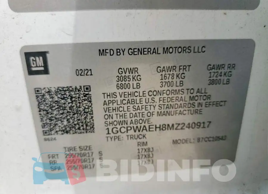 1GCPWAEH8MZ240917 Photo# 12