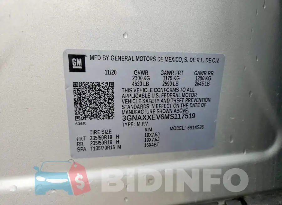 3GNAXXEV6MS117519 Photo# 13
