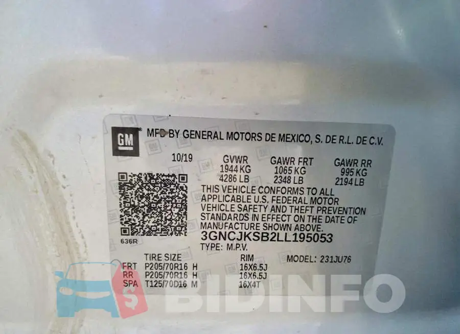 3GNCJKSB2LL195053 Photo# 13