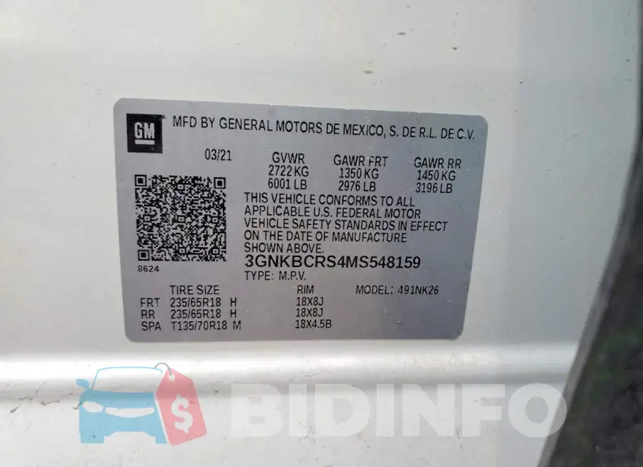 3GNKBCRS4MS548159 Photo# 13