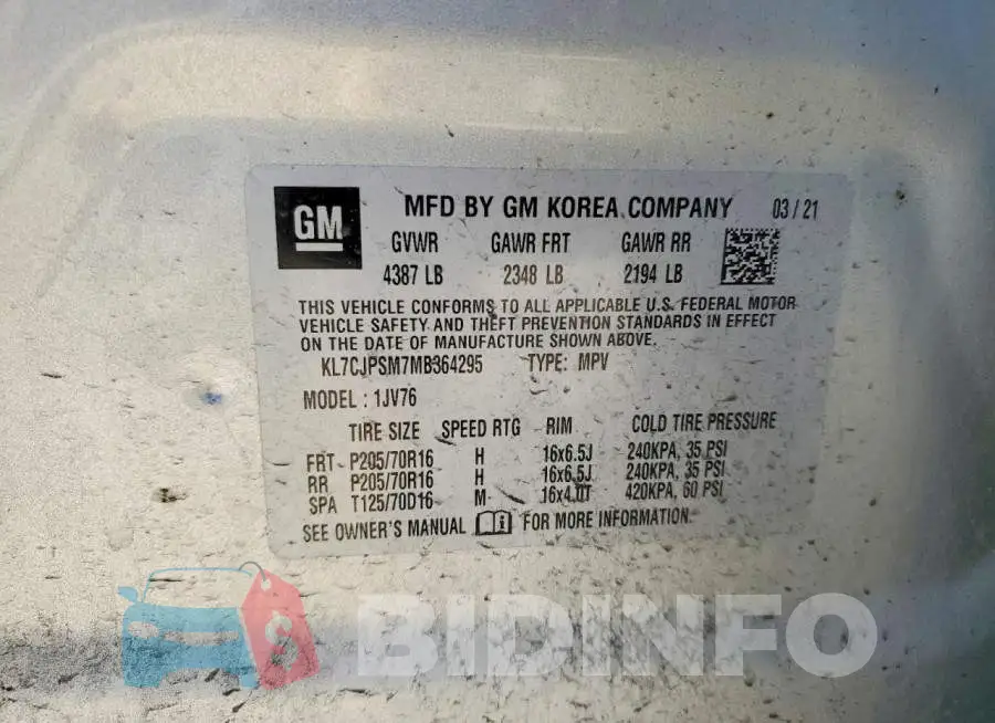 KL7CJPSM7MB364295 Photo# 13