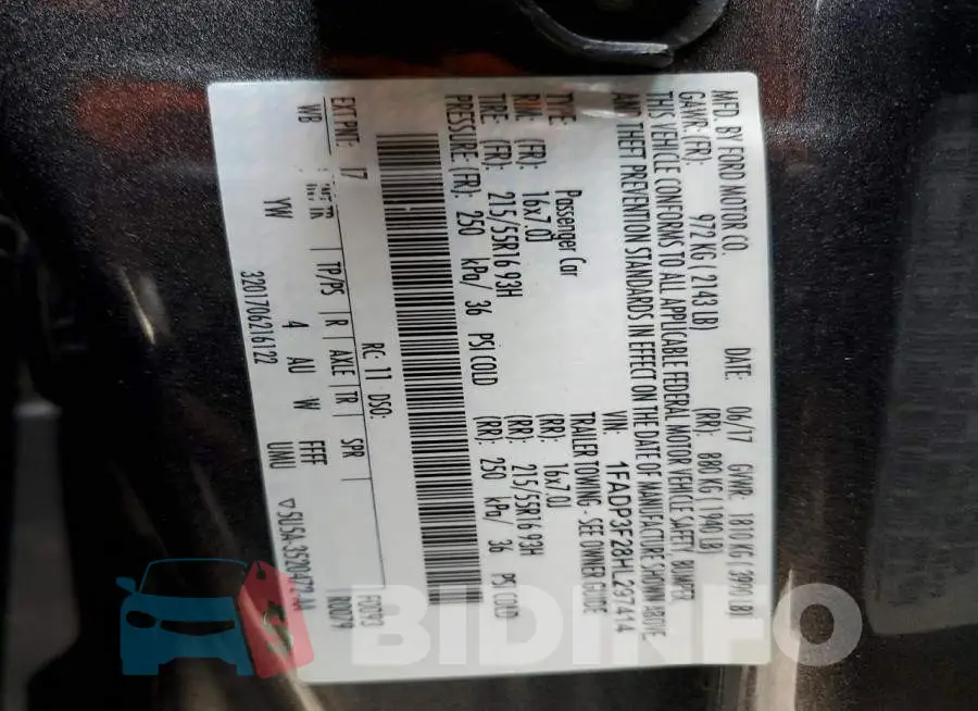 1FADP3F28HL297414 Photo# 13