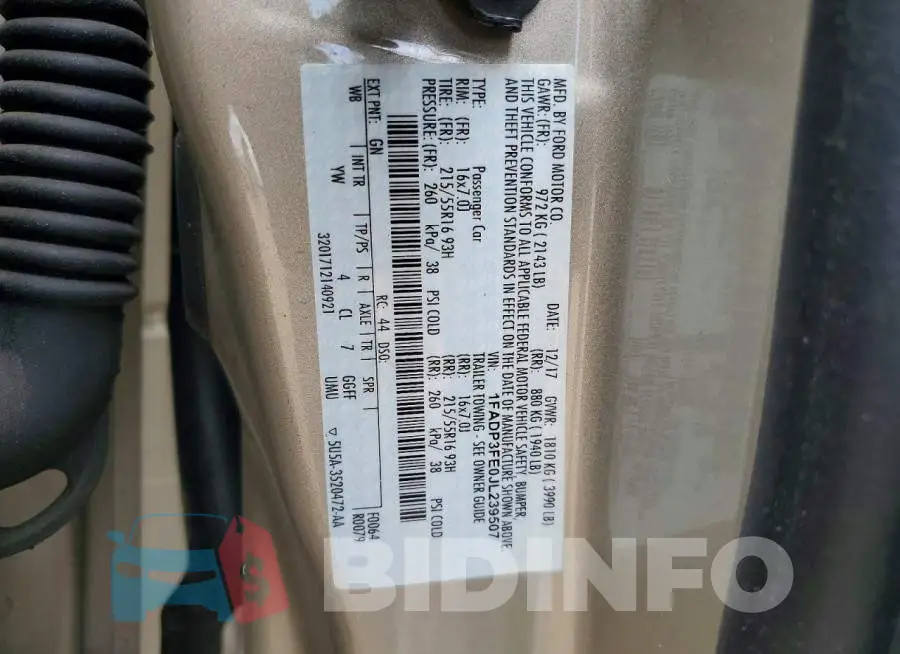 1FADP3FE0JL239507 Photo# 13