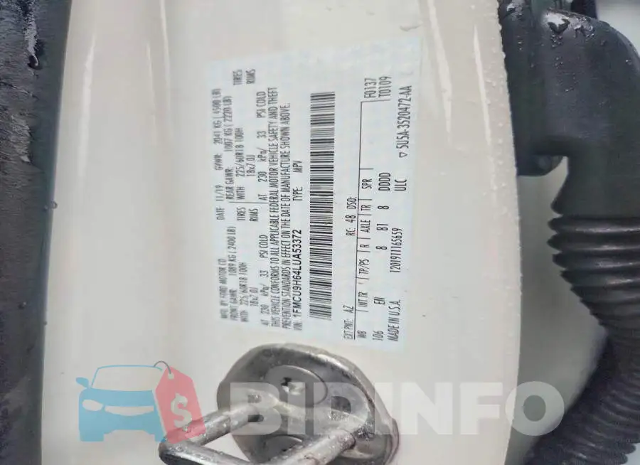 1FMCU9H64LUA53372 Photo# 13