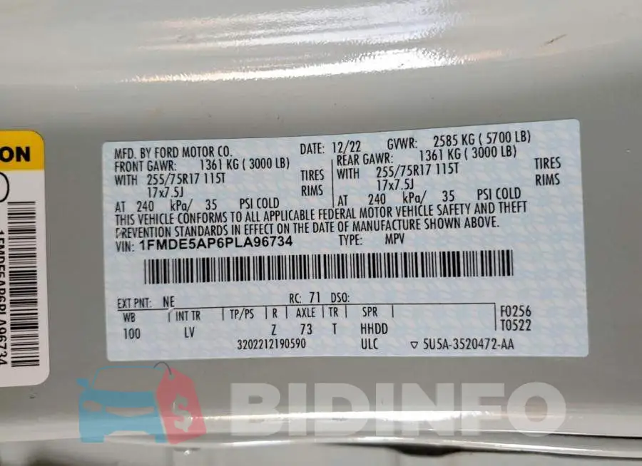 1FMDE5AP6PLA96734 Photo# 12
