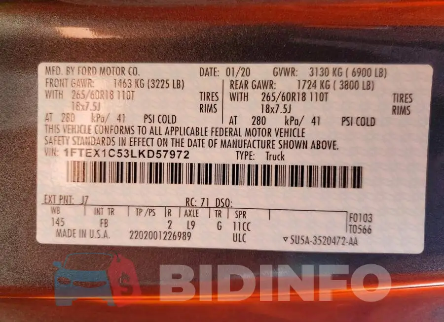 1FTEX1C53LKD57972 Photo# 13