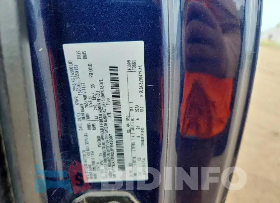 1FTEX1EB2JFE43007 Photo# 12