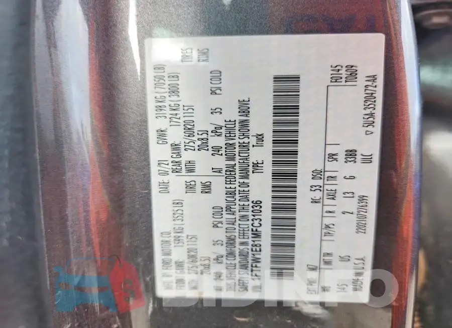 1FTFW1E81MFC31036 Photo# 12