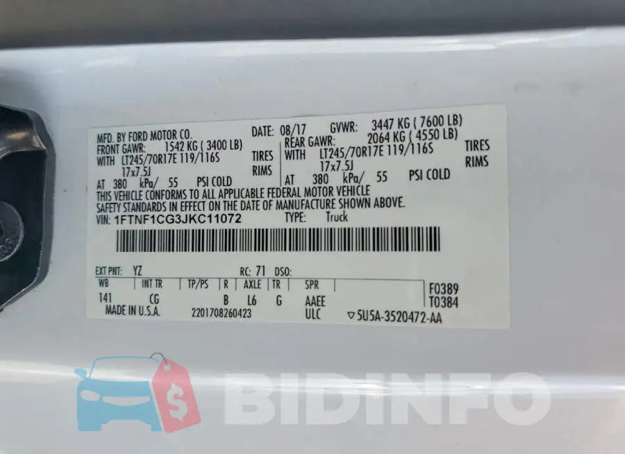 1FTNF1CG3JKC11072 Photo# 13
