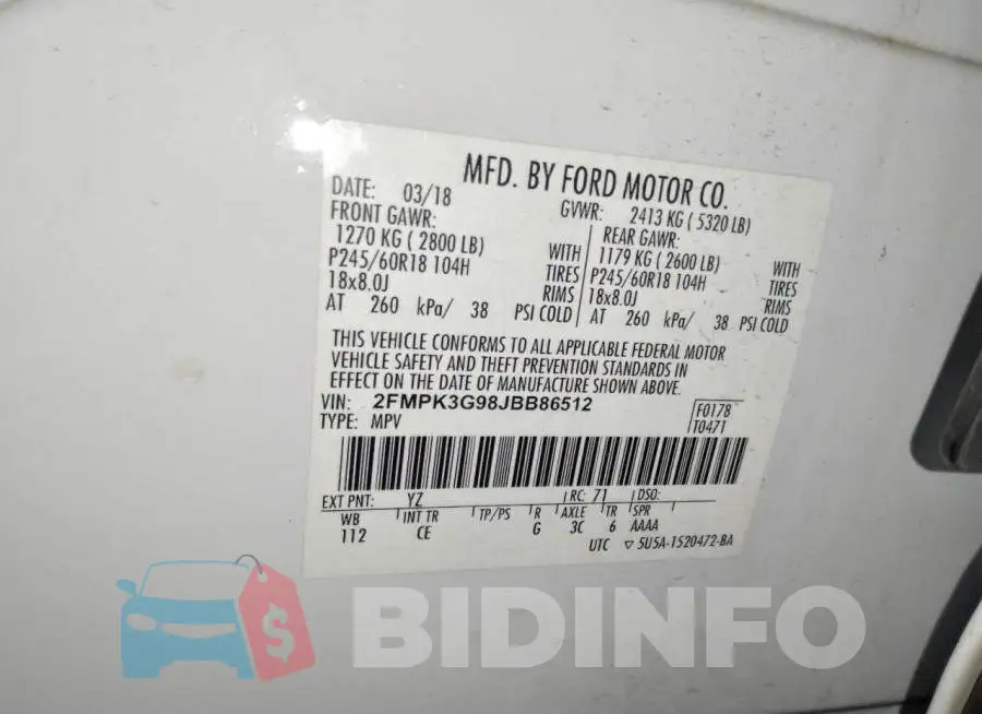 2FMPK3G98JBB86512 Photo# 13