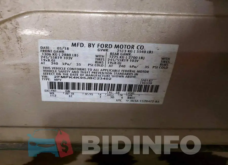 2FMPK4K95JBC23402 Photo# 13