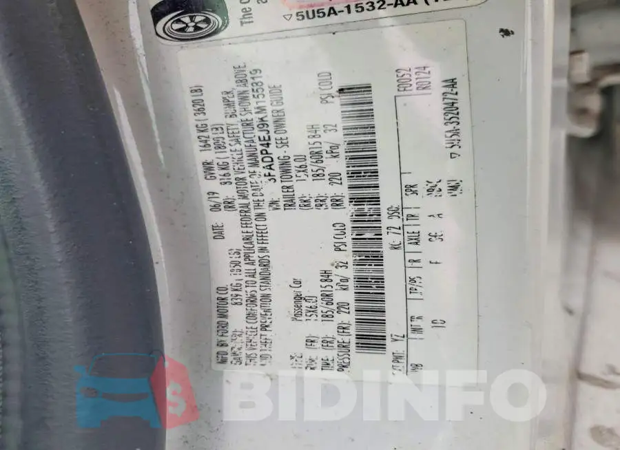 3FADP4EJ9KM155819 Photo# 12