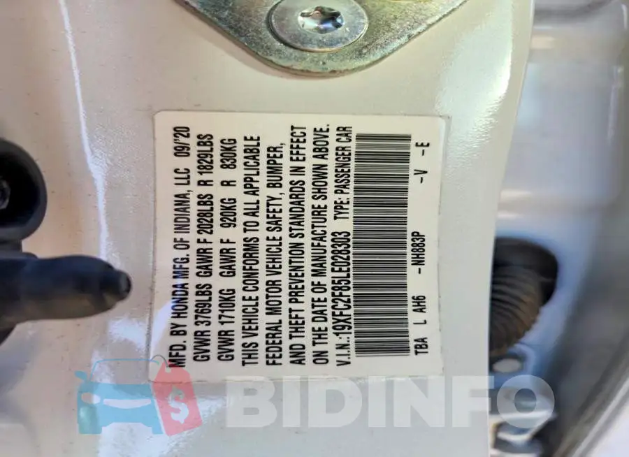 19XFC2F85LE028303 Photo# 13