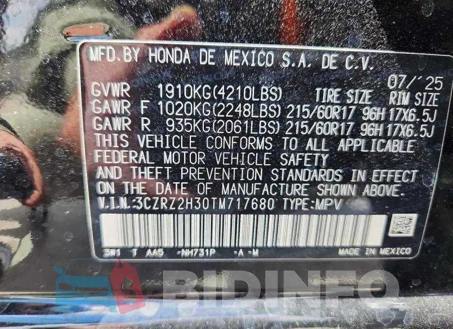 3CZRZ2H30TM717680 Photo# 13