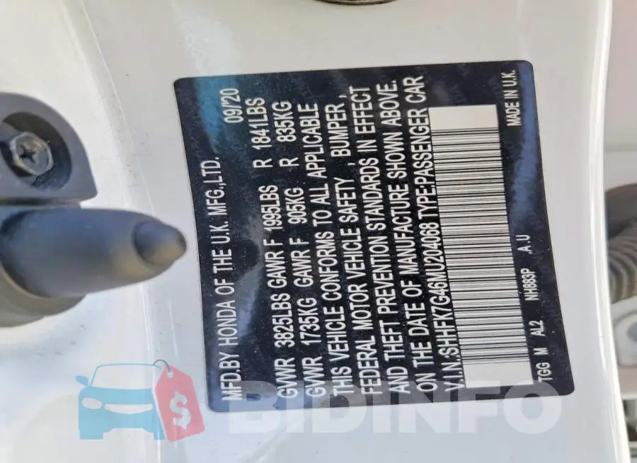 SHHFK7G46MU204068 Photo# 13