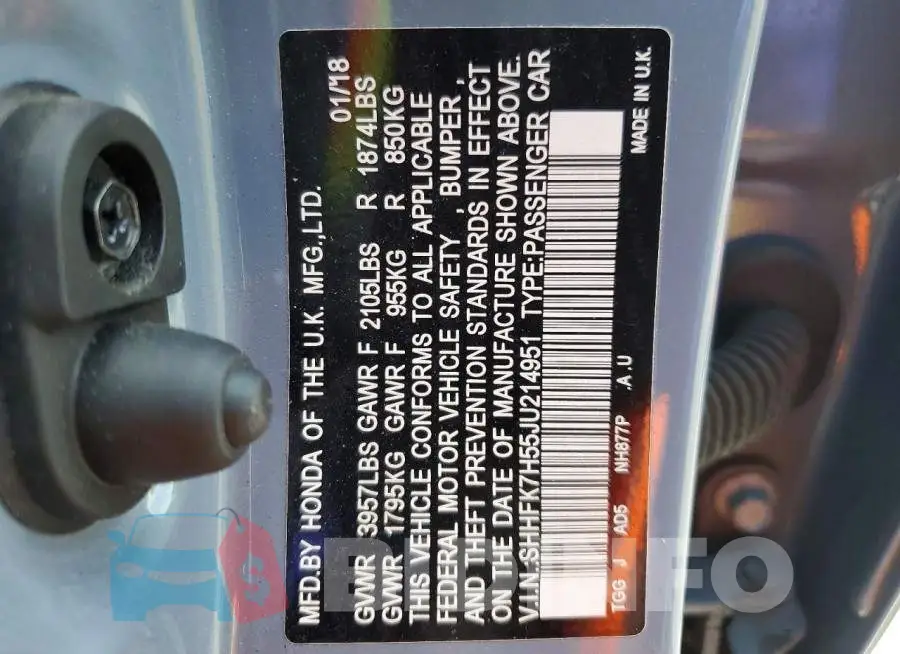 SHHFK7H55JU214951 Photo# 12