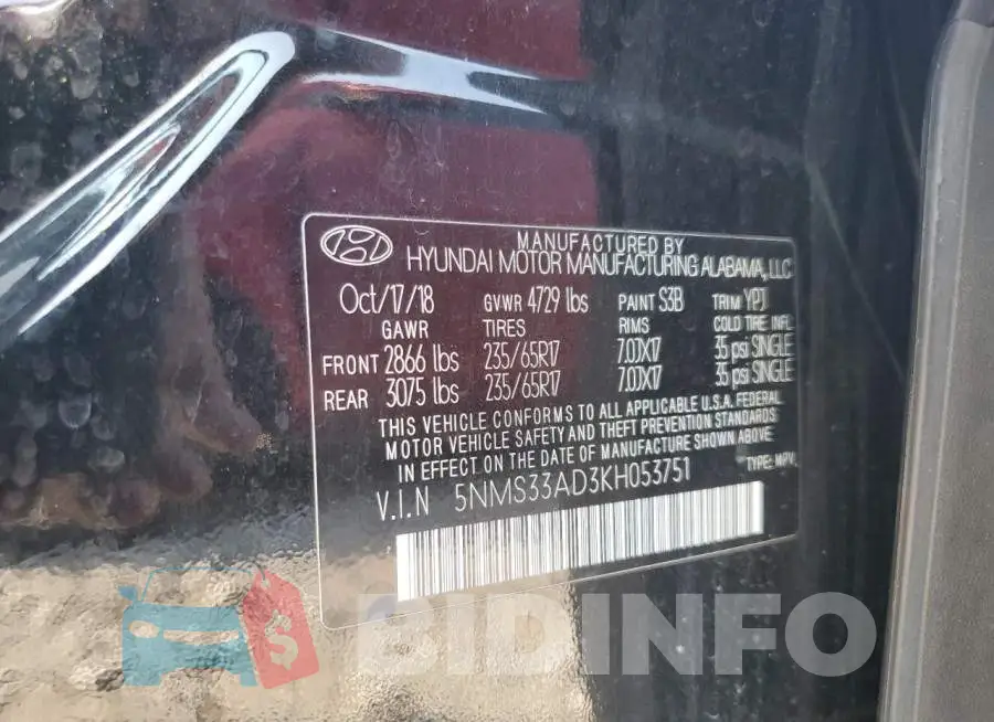 5NMS33AD3KH053751 Photo# 13