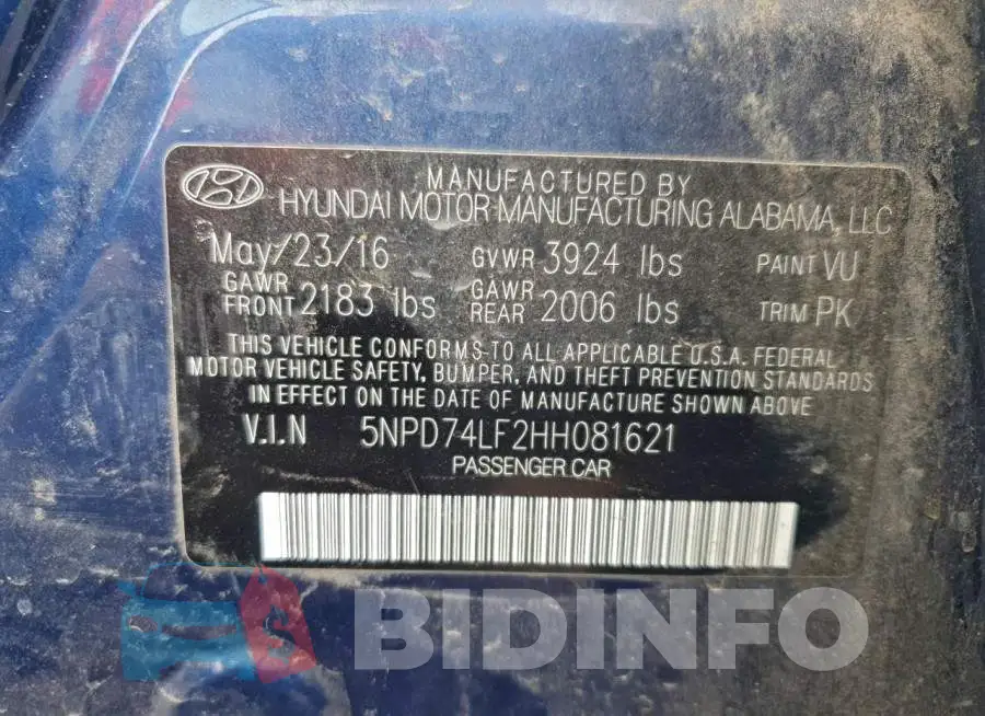 5NPD74LF2HH081621 Photo# 12