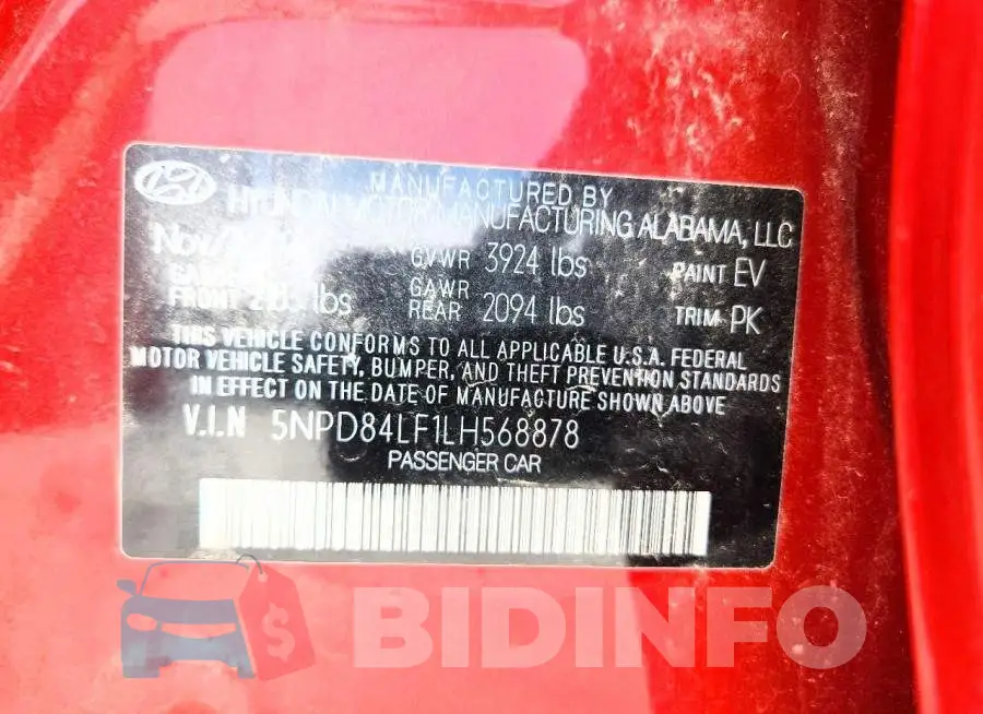 5NPD84LF1LH568878 Photo# 12
