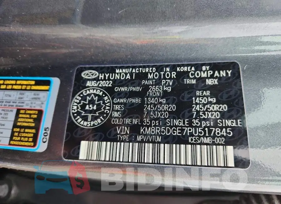 KM8R5DGE7PU517845 Photo# 13