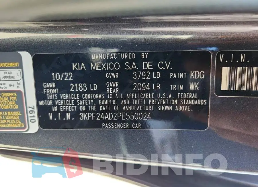 3KPF24AD2PE550024 Photo# 13
