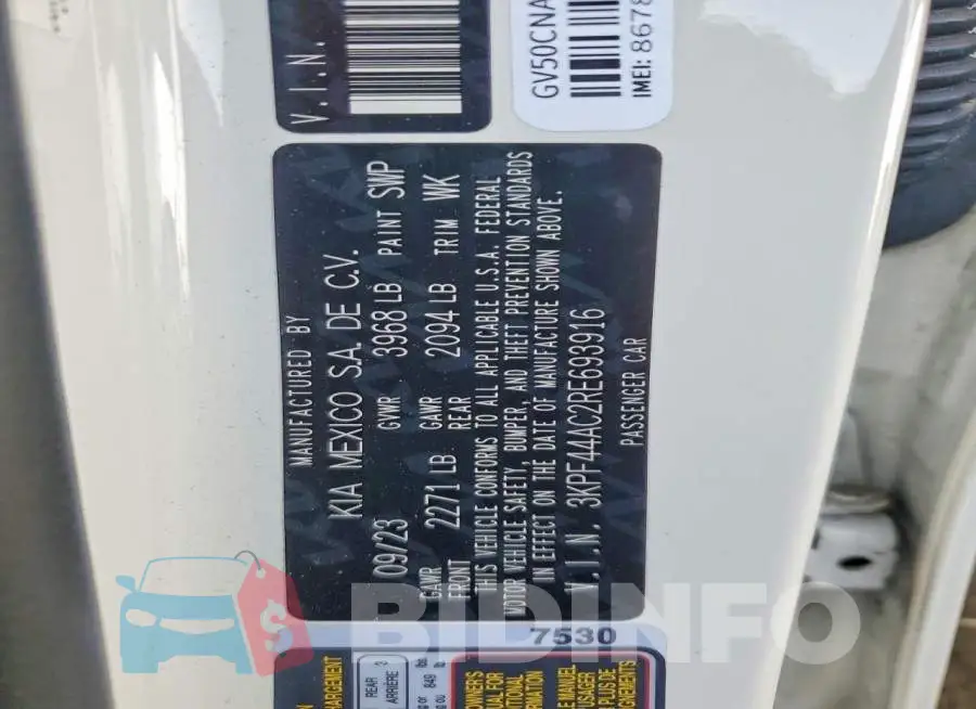 3KPF44AC2RE693916 Photo# 13
