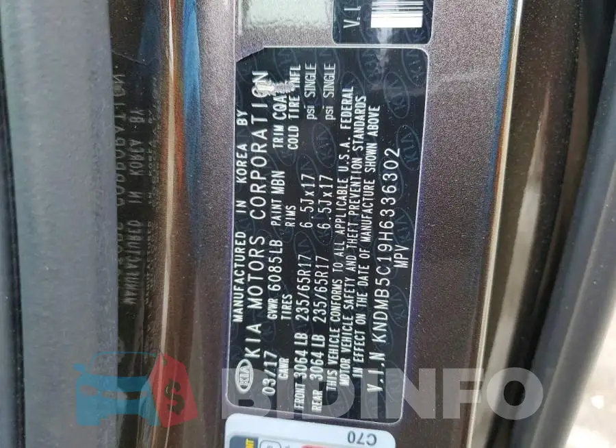 KNDMB5C19H6336302 Photo# 13