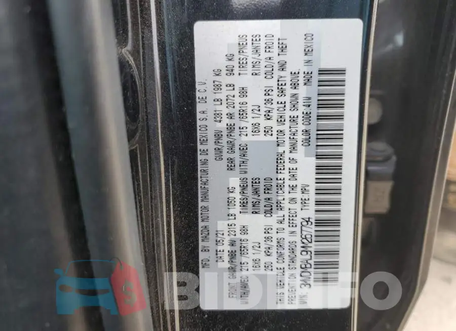 3MVDMBAL9MM267794 Photo# 13