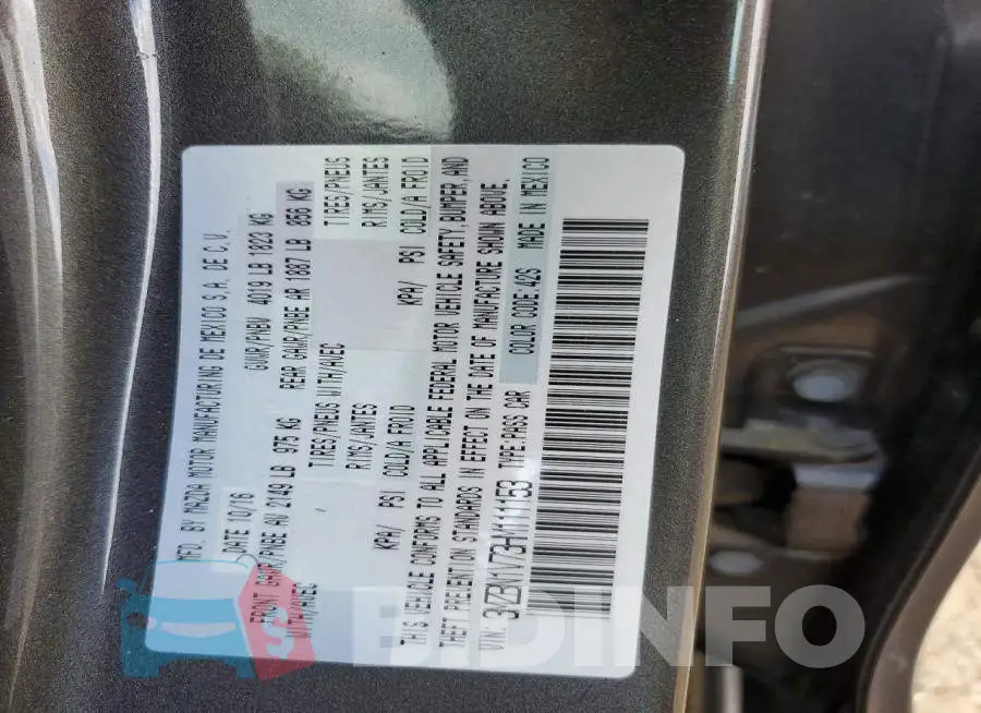 3MZBN1V73HM111153 Photo# 12