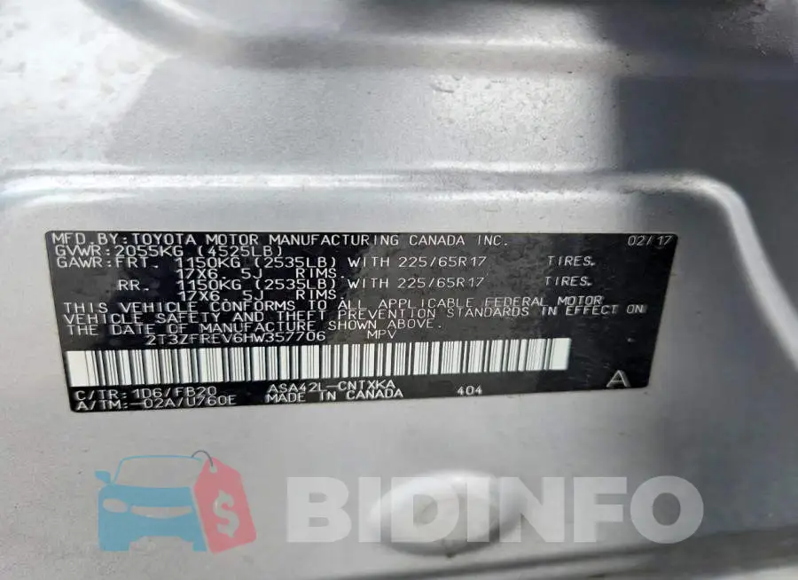 2T3ZFREV6HW357706 Photo# 13