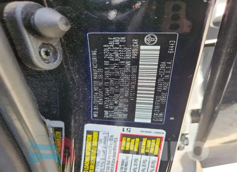 4T1C11AK3LU991865 Photo# 12