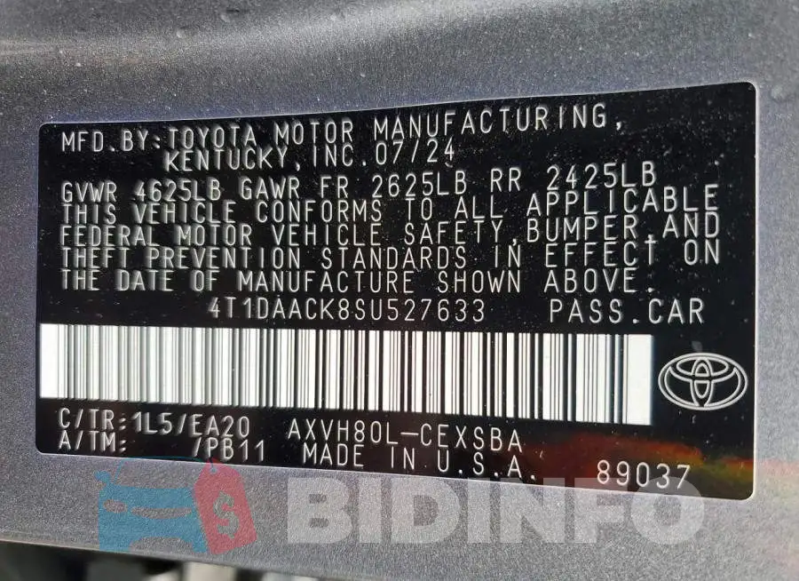 4T1DAACK8SU527633 Photo# 13