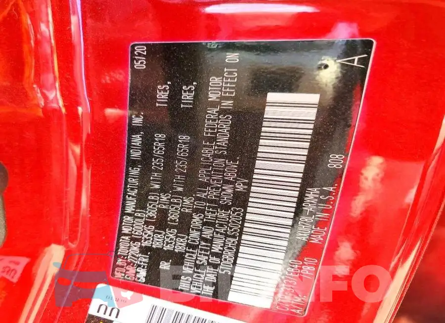 5TDGBRCH9LS502053 Photo# 14