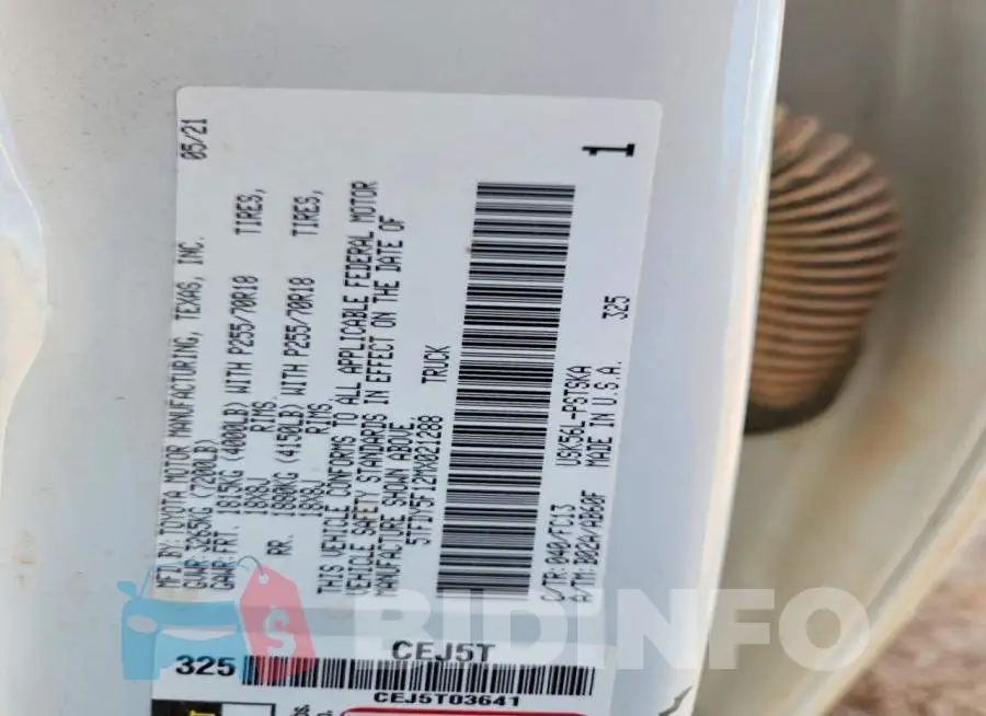5TFDY5F12MX021288 Photo# 12