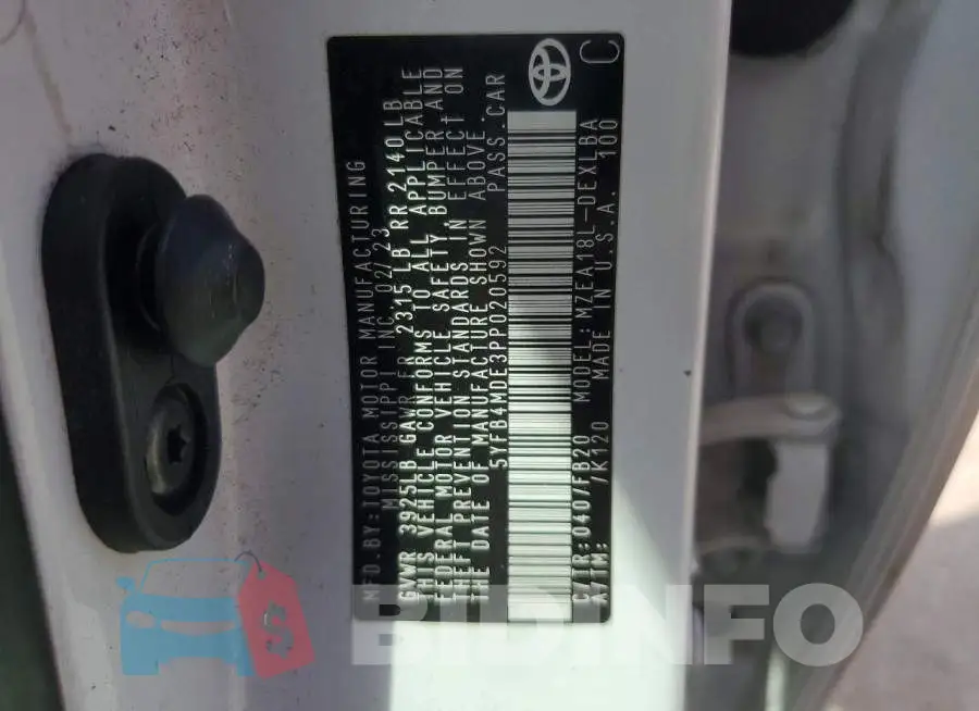 5YFB4MDE3PP020592 Photo# 12