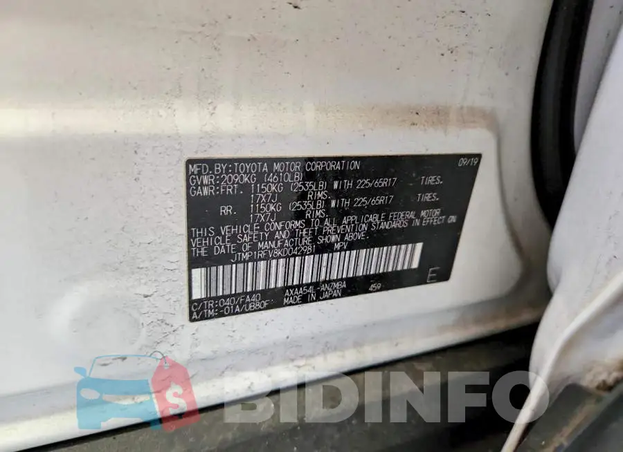 JTMP1RFV8KD042981 Photo# 13