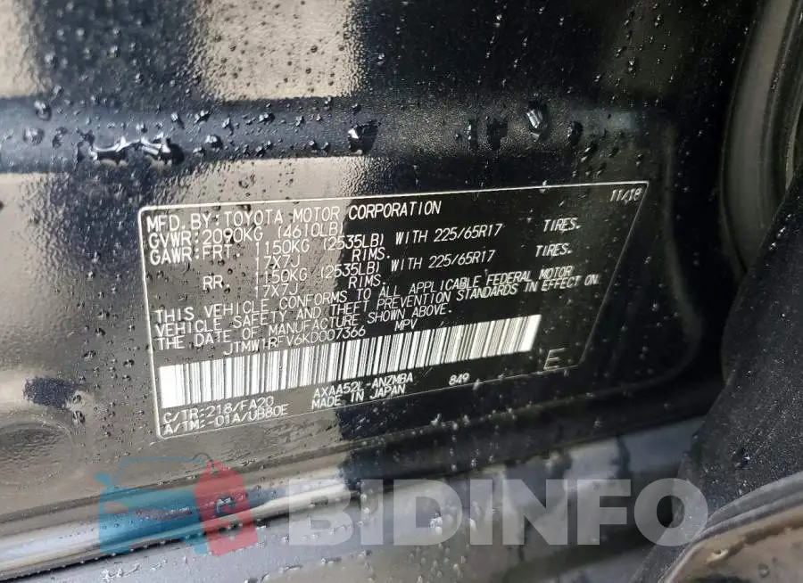 JTMW1RFV6KD007366 Photo# 14