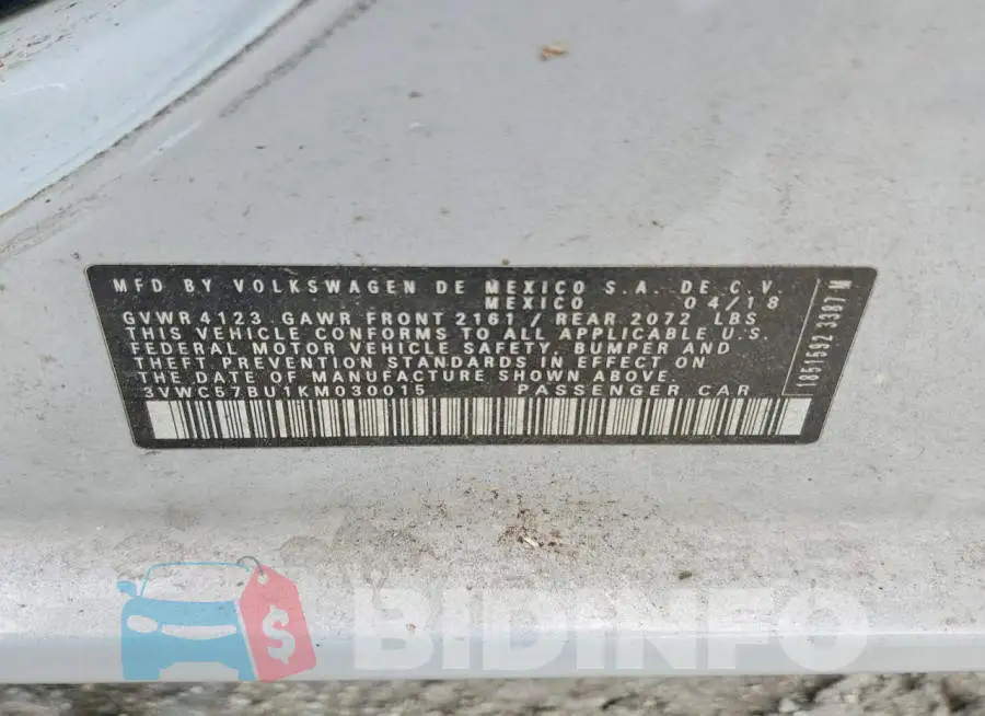 3VWC57BU1KM030015 Photo# 12